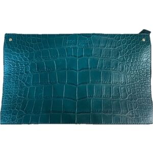 Kate Spade Teal Croc Embossed Pouch